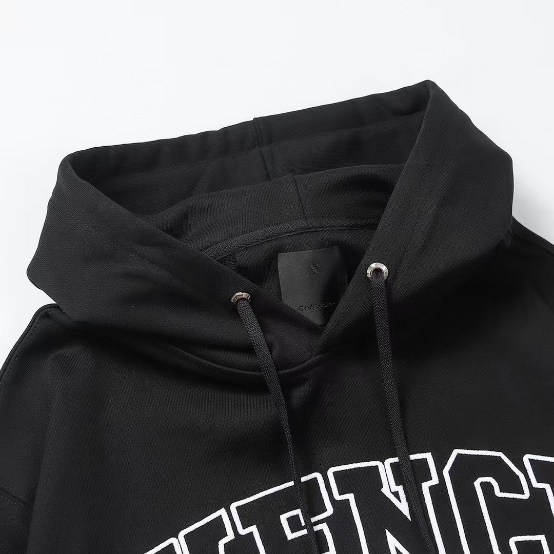 New style letter thread embroidery round neck hoodie