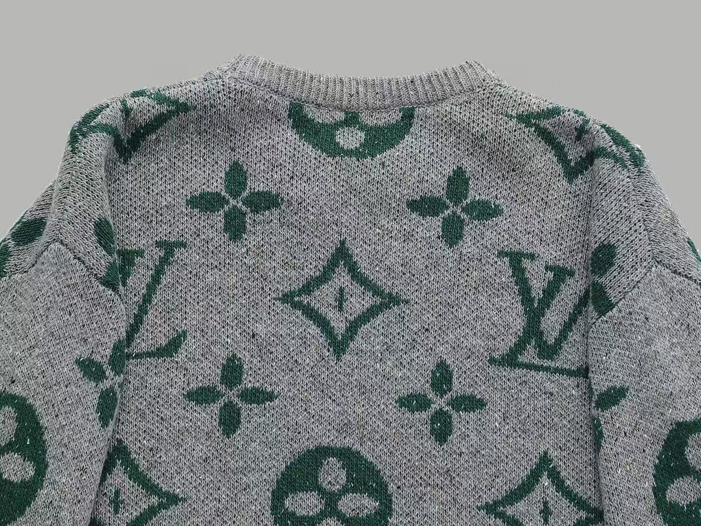 Full printed irregular cashmere blended wool sweater