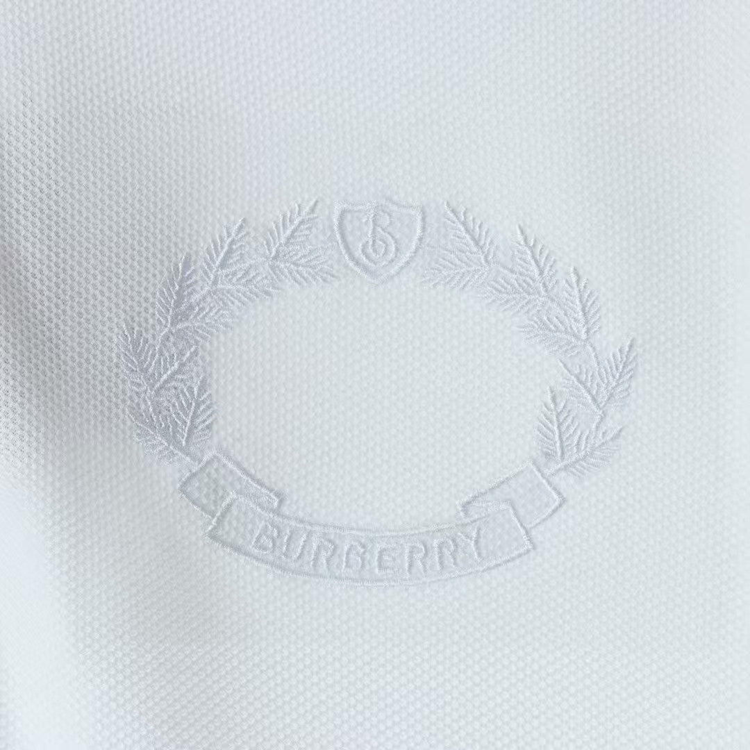 Embroidered wheat ear short sleeved polo shirt on chest